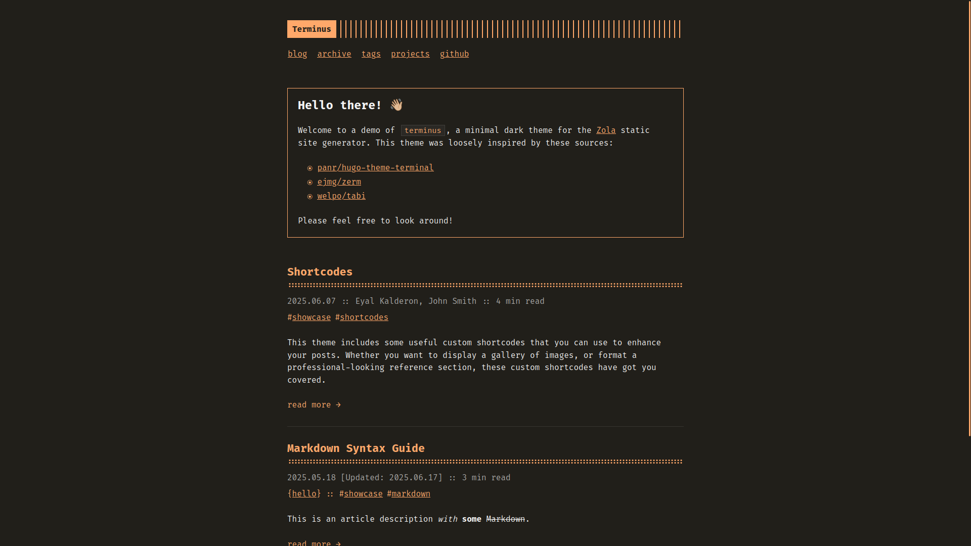 Screenshot of terminus